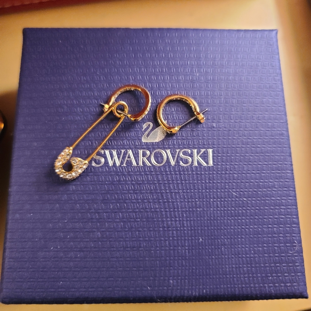 Swarovski crystal hoop earrings
